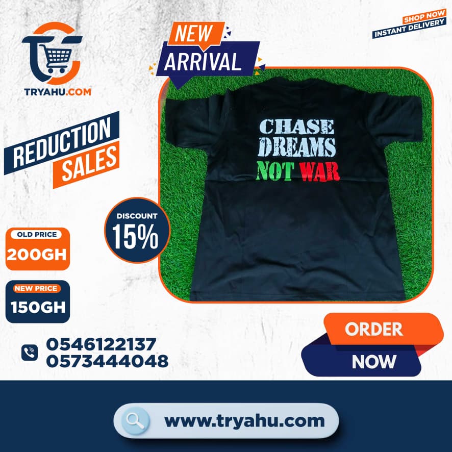 Heavy 100% Cotton T-Shirts for Men | Stylish & Durable | Tryahu Ghana